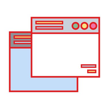 teknoloji windows öğe ve Web sitesi belge vektör çizim