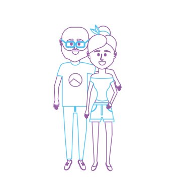 satır çift clouthes birlikte vektör illüstrasyon simge tasarım