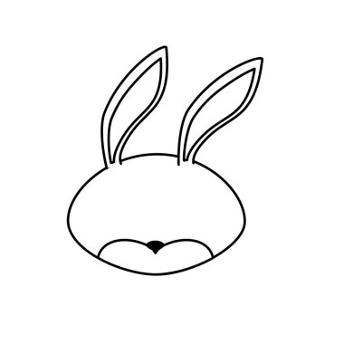 satır tavşan baş vahşi sevimli hayvan vektör çizim