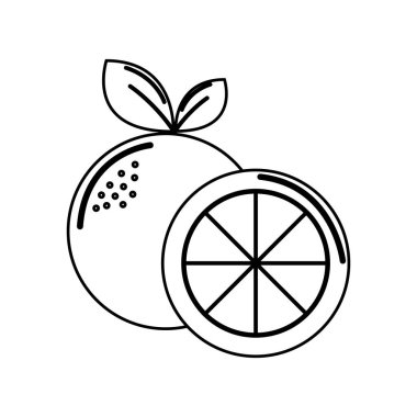 siluet turuncu meyve simge stok, vektör çizim tasarım görüntü