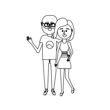 satır çift clouthes birlikte vektör illüstrasyon simge tasarım