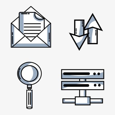 veri bağlantı teknolojisi bilgi vektör çizim ile ayarla