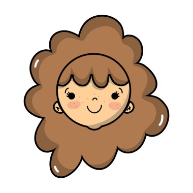 avatar kız baş saç modeli tasarımı ile illüstrasyon vektör
