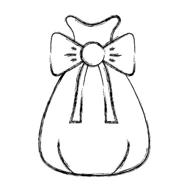 Noel Baba çanta ile robbon tasarım vektör çizim şekil