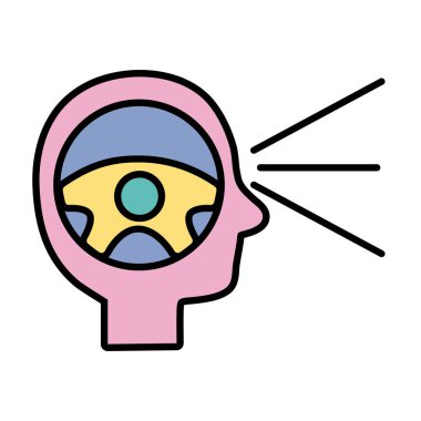 kişi siluet direksiyon simge vektör çizim ile