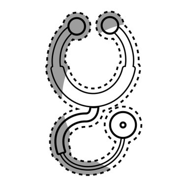 siluet stetoskop tıbbi alet gözden geçirme, vektör çizim