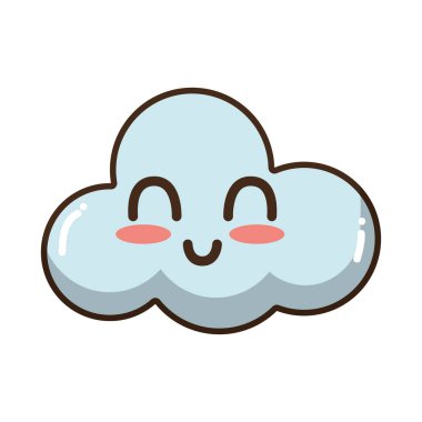 Kawaii şirin ihale bulut hava vektör çizim