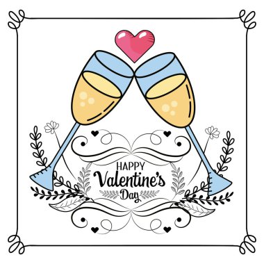 Sevgililer Günü tebrik kartı. Vektör illüstrasyonu