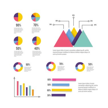 Infographic iş diyagramı veri bilgi vektör çizim ile