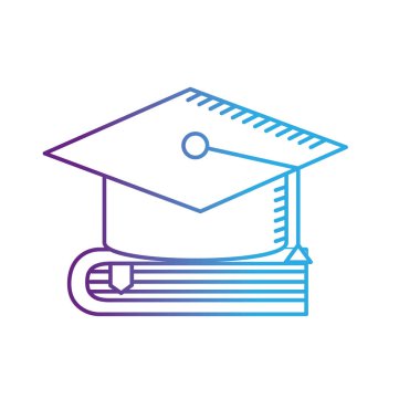 hat kap Mezuniyet yakın kitap vektör Illustration üzerinde