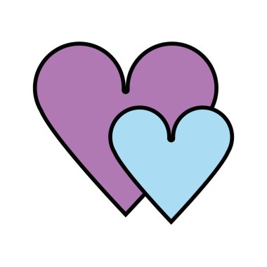 Güzellik bir romantizm dekorasyon tasarım vektör çizim kalpler