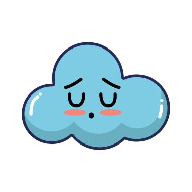 Kawaii şirin ihale bulut hava vektör çizim