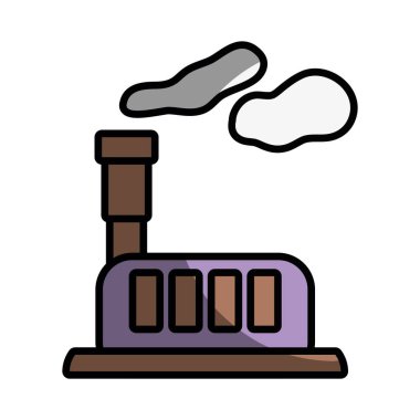 çevre vektör çizim kirliliği kirlenme ile endüstriyel fabrika