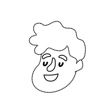 Şekil avatar adam yüz saç modeli tasarım vektör çizim ile noktalı