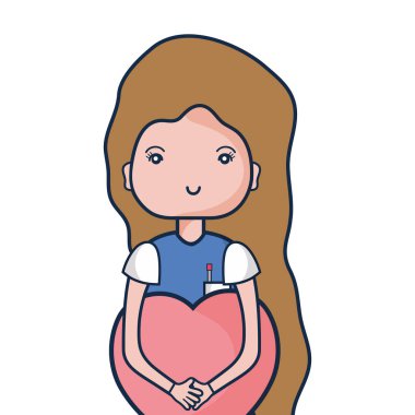 uzman kadın doktor kalp vektör çizim ile