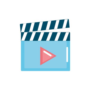 Klaket video film stüdyo simge vektör çizim ile