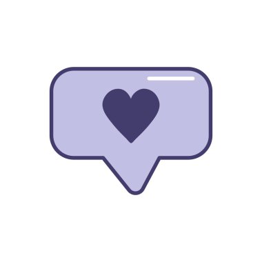 sohbet kabarcık kalp tasarımı vektör çizim içinde ile