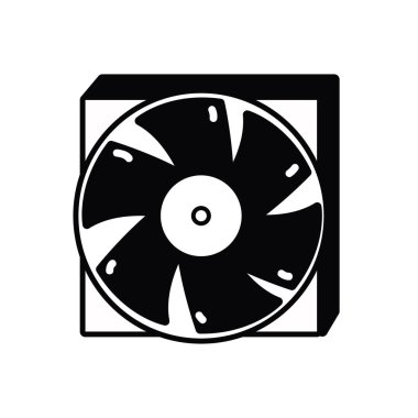 kontur teknoloji sabit disk fan işlemci vektör çizim