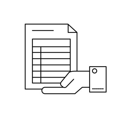 satır işadamı palm el vektör çizim alanında belge bilgileri