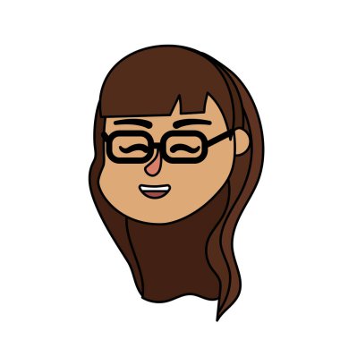 Avatar kadın baş saç modeli tasarımı ile illüstrasyon vektör