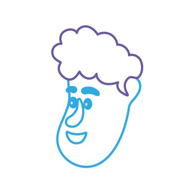 satır avatar adam yüz saç modeli tasarım vektör çizim ile