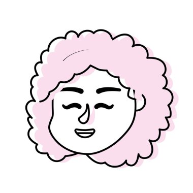 Avatar kadın baş saç modeli tasarımı ile illüstrasyon vektör