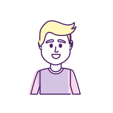 Avatar erkek t-shirt tasarım vektör çizim simgesi