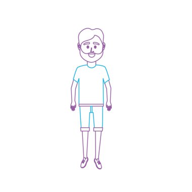 çizgi adam t-shirt ve shortdesign vektör çizim ile