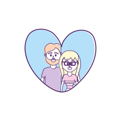 Çift kalp tasarlamak vektör içinde birlikte