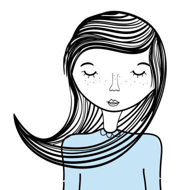 kadın anne gözleri kapalı, vektör çizim tasarım