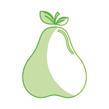 siluet lezzetli armut sağlıklı meyve, vektör çizim