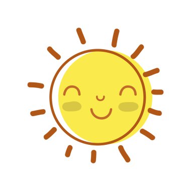 Güzellik kawaii ve mutlu güneş tasarlamak vektör