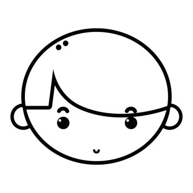 çizgi çocuk çocuk yüz saç modeli tasarım vektör çizim ile