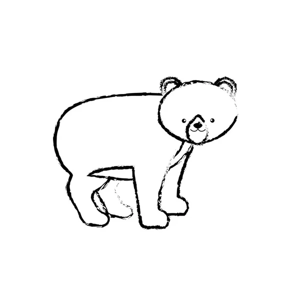 Aranyos Medve Vadon Élő Állatok Ikon Vektoros Illusztráció Szám — Stock Vector