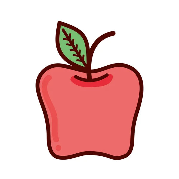 Kırmızı Lezzetli Elma Sağlıklı Meyve Vektör Çizim — Stok Vektör
