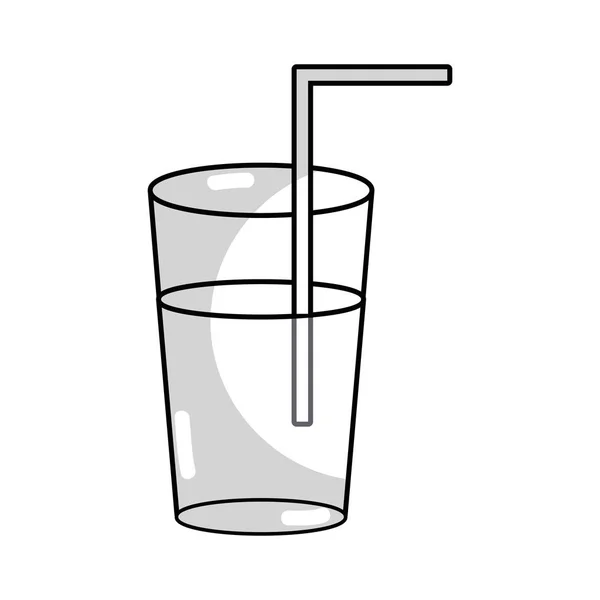 Ligne Rafraîchissement Dans Verre Bouteille Boire Vectorillustration — Image vectorielle