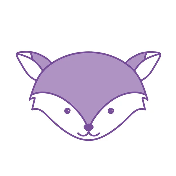 Kontur Fox Ładna Głowa Ilustracja Dziki Wektor Zwierzę — Wektor stockowy