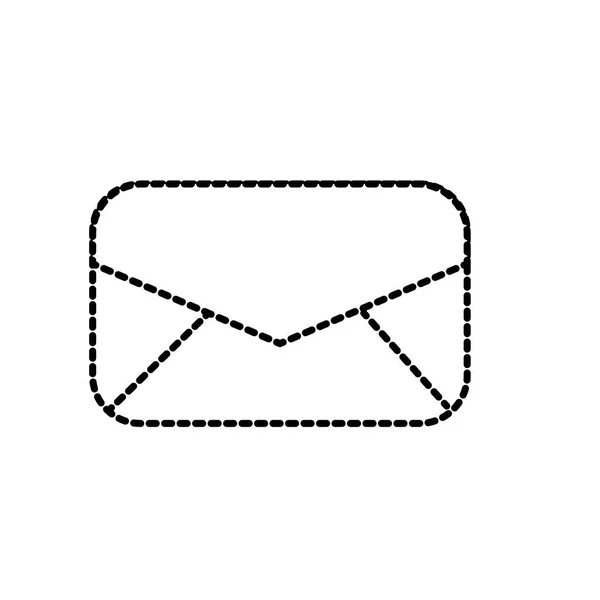 Forma Pontilhada Mail Carta Tipografia Cartão Ícone Vetor Ilustração —  Vetores de Stock
