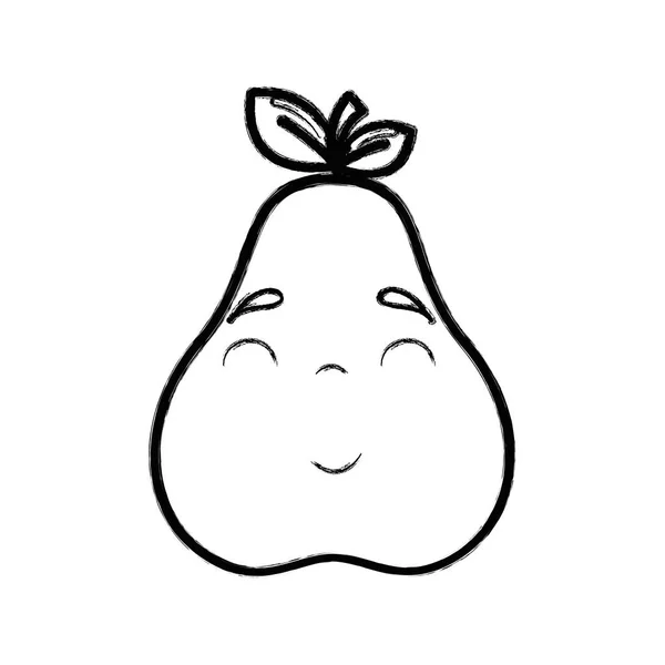 図可愛い素敵な幸せな梨アイコン ベクトル イラスト — ストックベクタ
