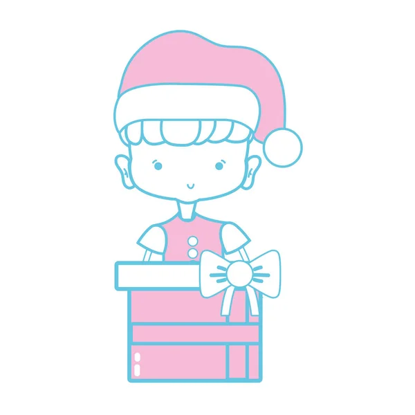 女孩与衣服和圣诞节礼物礼物向量例证 — 图库矢量图片