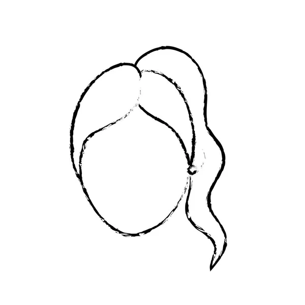 Figura Mulher Avatar Social Com Desenho Penteado Ilustração Vetorial — Vetor de Stock