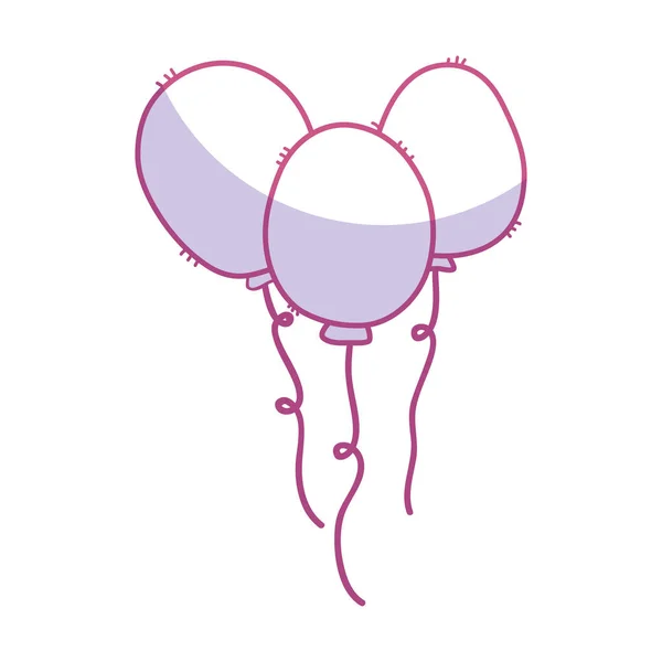 Σιλουέτα Κόμμα Μπαλόνια Διακόσμηση Χαρούμενα Γενέθλια Εικονογράφηση Διάνυσμα — Διανυσματικό Αρχείο