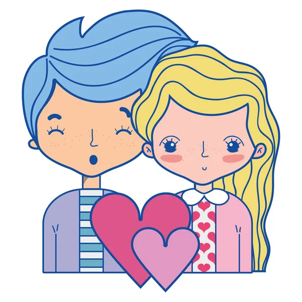 Pareja Belleza Junto Con Diseño Del Peinado Vector Ilustración — Vector de stock