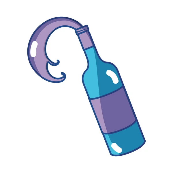 Fles Spetterend Wijn Pictogramafbeelding Vector Illustratie Ontwerp — Stockvector