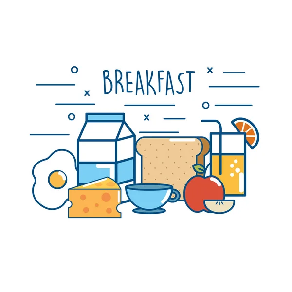 Delicioso Café Manhã Alimento Nutrição Proteína Vetor Ilustração — Vetor de Stock