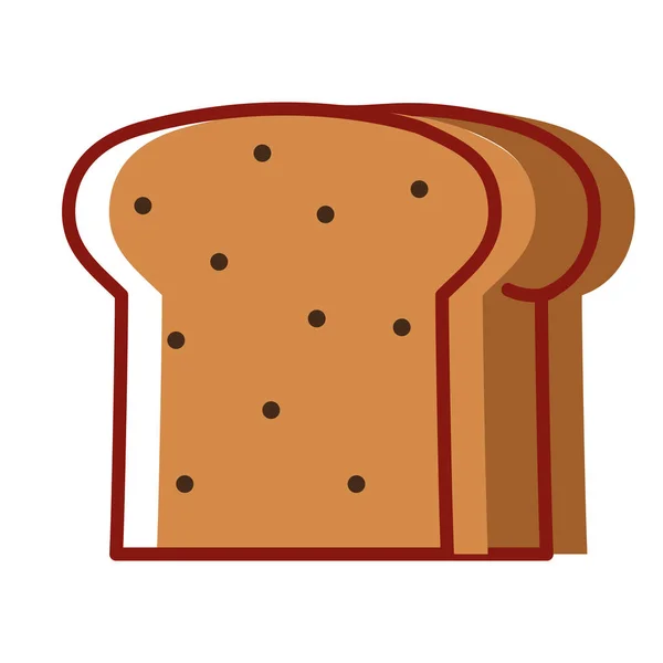 Heerlijke Sneetje Brood Bakkerij Voedsel Vectorillustratie — Stockvector