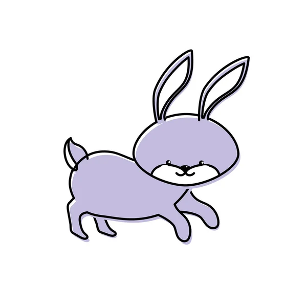 Cute Rabbit Wild Animal Icon Vector Illustration — Stock Vector