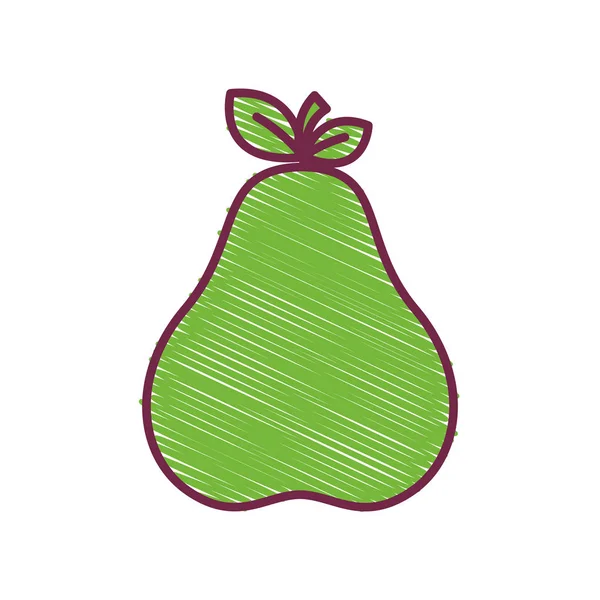 Verde Delicioso Icono Fruta Pera Vector Ilustración — Vector de stock