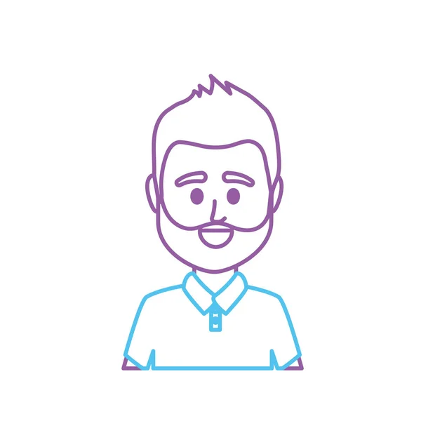 Linie Avatar Mann Mit Shirt Design Vektor Illustration Symbol — Stockvektor