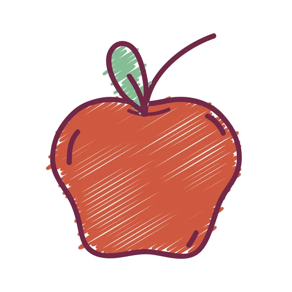 Вкусные Свежие Яблочные Органические Фрукты Векторная Иллюстрация — стоковый вектор